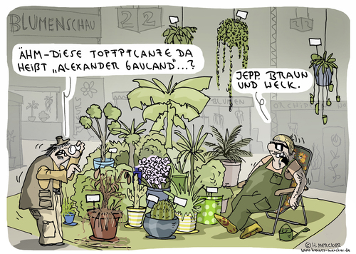 Cartoon: Gauland (medium) by H Mercker tagged gauland,pflanzen,blumen,messe,racism,gauland,pflanzen,blumen,messe