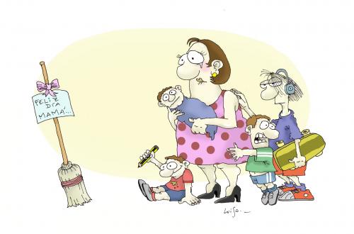 Cartoon: dia de la madre (medium) by Luiso tagged madre