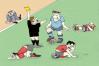 Cartoon: Yellow Card (small) by Luiso tagged futbol