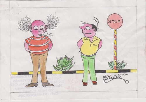 Cartoon: somking ear (medium) by indianinkcartoon tagged cartoon