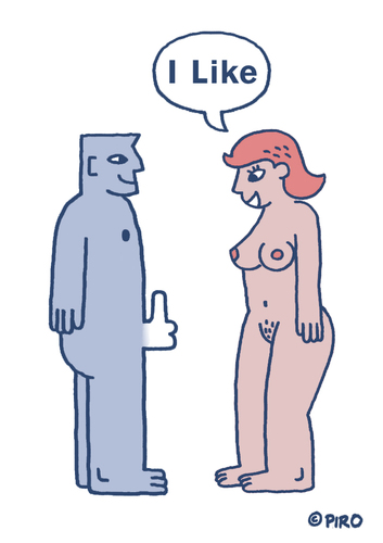 Cartoon: Facebook Love (medium) by piro tagged facebook,woman,man,love