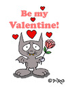 Cartoon: Be my Valentine (small) by piro tagged love,valentine,bat,flower