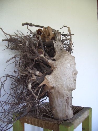 Cartoon: facewood (medium) by necmi oguzer tagged wood,sculpture