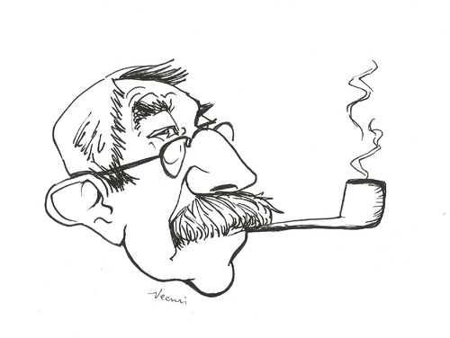 Cartoon: Günter Grass (medium) by necmi oguzer tagged nobelpreis,blechtrommel,grass,günter,deutschland,künstler,autor,literatur,schriftsteller,pfeife,germany