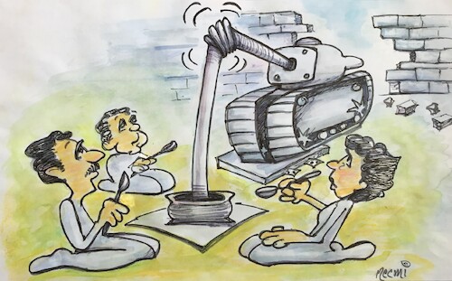 Cartoon: War (medium) by necmi oguzer tagged war