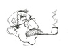 Cartoon: Günter Grass (small) by necmi oguzer tagged schriftsteller,literatur,autor,künstler,deutschland,günter,grass,blechtrommel,nobelpreis,pfeife,germany