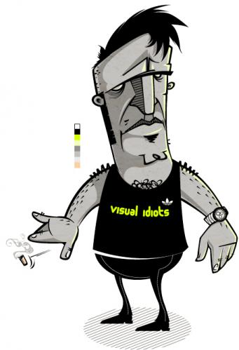 Cartoon: aussen atze innen Jonny (medium) by bkopf tagged bkopf,atze,jonny,black,green,freak