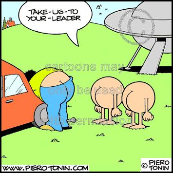 Cartoon: Close encouters... (medium) by Piero Tonin tagged ufo,alien,aliens,tonin,piero,ufos,outer,space