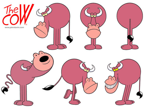 Cartoon: Model sheet The CoW (medium) by Piero Tonin tagged piero,tonin,model,sheet,animation,animated,character,characters,the,cow,cartoon,cartoons