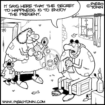 Cartoon: The secret to Happiness (medium) by Piero Tonin tagged piero,tonin,happiness,philosophy,spirituality,spiritual,positive,thinking,self,help,religion,buddhism,buddha,hinduism,hindu,joy,happy,joyful,meditation