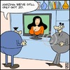 Cartoon: 3D television (small) by Piero Tonin tagged piero,tonin,tv,television,3d,2d,display,technology,screen,plasma,lcd,flat,digital,electronics,tits,boobs,busty,girl,woman,women,sexy,cleavage