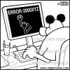 Cartoon: Fatal error (small) by Piero Tonin tagged computer,computers,error,errors,operating,system,os,computing,program,programs,data