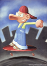 Cartoon: Gionnipeste (small) by Piero Tonin tagged piero,tonin,gionnipeste,painting,oil,on,canvas,skateboard,kid,kids