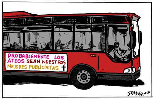 Cartoon: Autobuses Ateos (medium) by jrmora tagged dios,ateos,publicidad