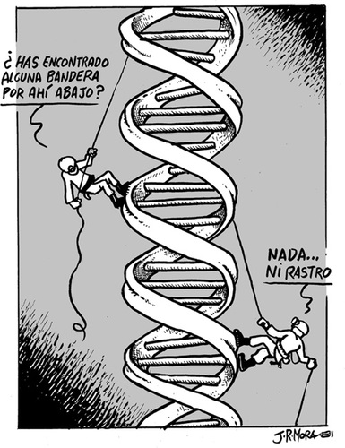 Cartoon: Banderas (medium) by jrmora tagged nacionalismos,sentimientos,adn,banderas