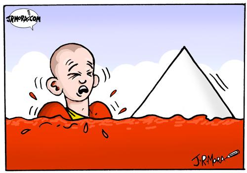 Cartoon: China vs Tibet (medium) by jrmora tagged tibet,china,