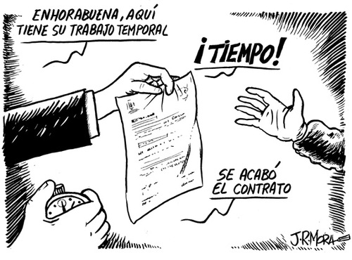 Cartoon: Contrato temporal (medium) by jrmora tagged contrato,minijob,trabajo,temporal,empleo,spain