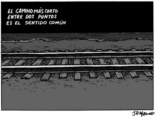 Cartoon: El camino mas corto (medium) by jrmora tagged tren,velocidad,paso,subterraneo,atropello,pasajeros,barcelona,spain