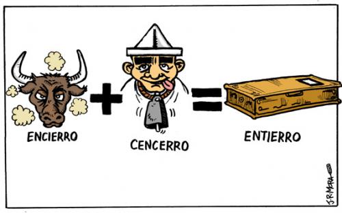 Cartoon: Encierros (medium) by jrmora tagged encierros,spain,encierro,toros,corridas,animales