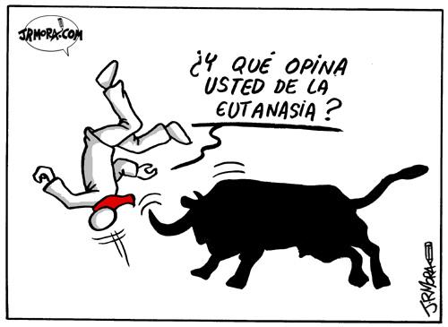 Cartoon: Eutanasia (medium) by jrmora tagged eutanasia,muerte,legal,ilegal,ley,leyes,legislacion