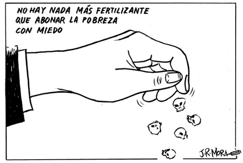 Cartoon: Miedo (medium) by jrmora tagged miedo,pobreza,informacion,gobiernos,politica,manipulacion