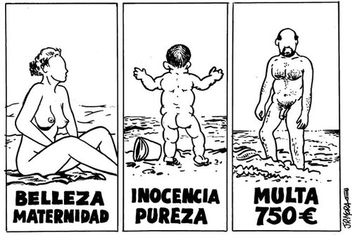 Cartoon: Nudismo (medium) by jrmora tagged nudismo,nudistas,naturismo,playa,beach,nudism,naturist