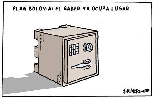 Cartoon: Plan Bolonia (medium) by jrmora tagged universidad,bolonia,estudiantes,manifestaciones