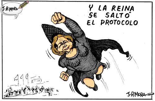 Cartoon: Protocolo (medium) by jrmora tagged reyes,protocolo,spain