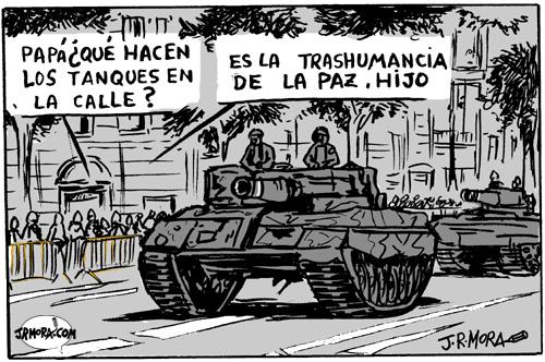 Cartoon: Tanques en la calle (medium) by jrmora tagged desfile,tanques,armas,ejercito,soldados,hispanidad,spain