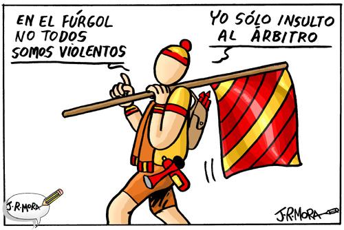 Cartoon: Violencia en el futbol (medium) by jrmora tagged futbol,deporte,violencia