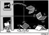 Cartoon: Adiccion blog (small) by jrmora tagged blog adiccion ordenador blogging