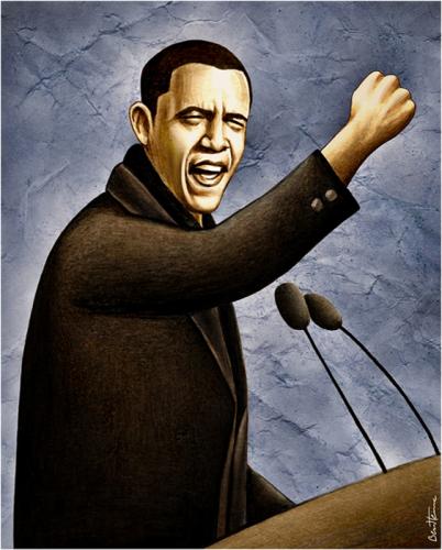 Cartoon: Barack Obama (medium) by BenHeine tagged barackobama,obama,famouspeople,unitedstates,us,president,candidate,alicewalker,theguardian,goddess,plantation,black,negro,phenomenon,hillaryclinton,billclinton,change,revolution,portrait,noir,africa,africain,kenya,fist,benheine,heine,