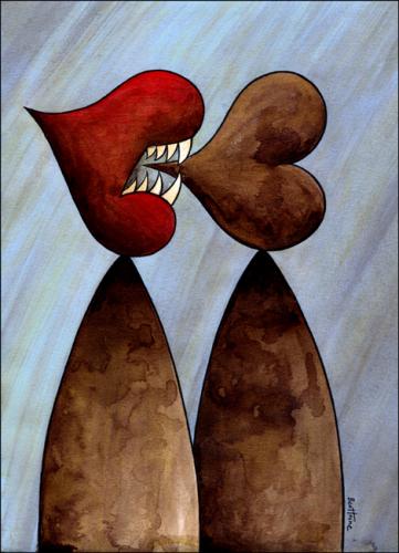 Cartoon: Danger of Love (medium) by BenHeine tagged love,is,sickness,samuel,daniel,ben,heine,grow,woe,croquer,hit,teeth,dents,bite,mordre,swallow,sentiments,red,passion,die,mind,head,philosophy,everlast,fast,enjoy,pain,heigh,ho,sigh,cut,flesh,body,corps,action,use,manipulation