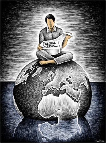 Cartoon: Global Crisis (medium) by BenHeine tagged global,crisis,ben,heine,usa,economy,crash,financial,cnnmoneycom,david,ellis,sink,noyer,float,planet,earth,market,dow,jones,stock,exchange,bourse,grant,obama,bush,terre,recession,international,community,newspaper,reader,world,decline,banks,continent,voyage