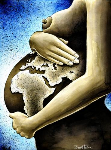 Cartoon: Mother Africa (medium) by BenHeine tagged mother,africa,ben,heine,strong,hands,joy,sistah,matthews,alford,continents,pregnancy,enceinte,femme,woman,ventre,belly,mains,worldmap,carte,monde,pulse,life,embryo,soul,dedans,spirit,black,future,rich,poverty,misery,home,bob,marley,jah