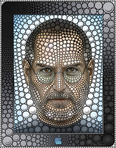 Cartoon: Steve Jobs - Digital Circlism (medium) by BenHeine tagged digitalcirclism,circles,circlism,digital,internet,computer,communication,future,technology,mac,ipad,apple,stevejobs,jobs,steve,face,creative,art,benheine,heine,ben,portrait