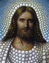 Cartoon: Jesus - Digital Circlism (small) by BenHeine tagged digital circlism circles digitalcirclism portrait ben heine benheine art creative face jesus christianism theology