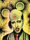 Cartoon: Marilyn Manson  - 2 - (small) by BenHeine tagged marilynmanson,manson,brianhughwarner,hugh,warner,usa,american,crazyness,cry,shout,balls,outrageous,image,artist,watercolor,singer,child,logo,band,rock,punk,charles,manson,marilyn,monroe,ink,black,metal,music,grammy,award,germany,poland,musique,mobscene,ma
