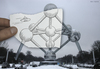 Cartoon: Pencil Vs Camera - 3 (small) by BenHeine tagged atomium,pencil,vs,camera,brussels,belgium,ufo,ovni,ben,heine,monument,drawing,poem,peter,quinn