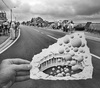 Cartoon: Pencil Vs Camera - 45 (small) by BenHeine tagged pencil,vs,camera,drawing,photography,benheine,art,theartistery,blackandwhite,paper,hand,illusion,road,street,belgium,braives,bubbles,balls,boules,surrealism,hole,trou,makadam,people,crowd,layer,couche