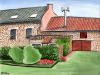 Cartoon: Watercolour Landscape Study 6 (small) by BenHeine tagged watercolour,landscape,study,ben,heine,painting,colors,aquarelle,peinture,bush,buisson,windows,structure,tuiles,countryside,green,vert,roof,speed,briques,yellow,house,architecture,facade,flowers,fleurs,garden,jardin,braives,belgium,sky