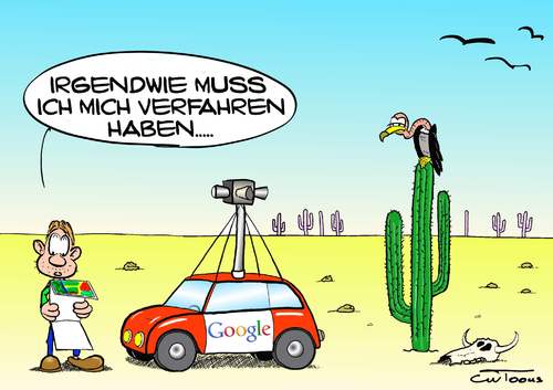 Cartoon: Google Street View (medium) by cwtoons tagged google,street,view,desert