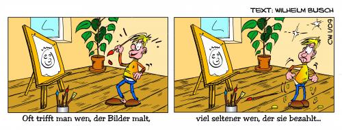 Cartoon: Ohne Titel (medium) by cwtoons tagged wilhelm,busch,maler,geld,armut