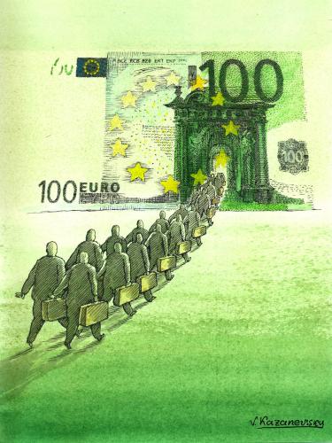 Cartoon: EURO (medium) by Kazanevski tagged no