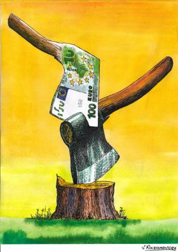 Cartoon: EURO (medium) by Kazanevski tagged no