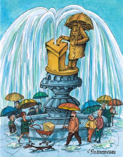 Cartoon: Fountain Election (medium) by Kazanevski tagged no