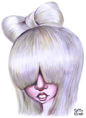 Cartoon: Lady GAGA (medium) by Christo Komarnitski tagged lady,gaga,mtv,award,entertainment,music,caricature