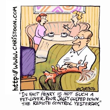 Cartoon: remote (medium) by Christo Komarnitski tagged cartoon,comic,pet