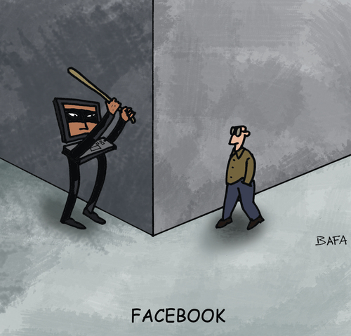 Cartoon: Facebook (medium) by Farhad Foroutanian tagged media