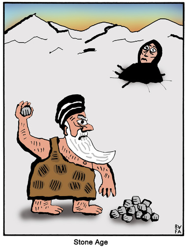 Stone age By Farhad Foroutanian | Religion Cartoon | TOONPOOL